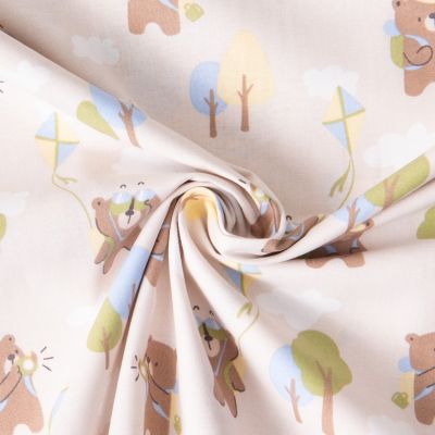 Tissu Coton imprimé Arty Ours Miro sur fond Beige - Par 10 cm