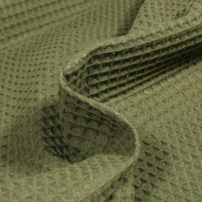 Tissu Nid d&#039;abeille Vert kaki - Par 10 cm