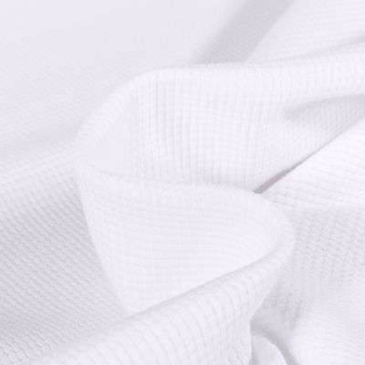 Tissu Jersey Nid d&#039;abeille uni Blanc - Par 10 cm