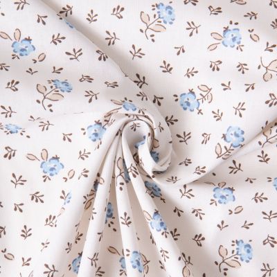 Tissu Coton imprimé Arty Fleuris Olymp sur fond Ecru - Par 10 cm
