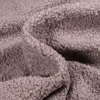 Tissu Fausse fourrure Teddy Bouclettes Camille Gris pierre - Par 10 cm