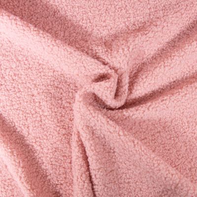 Tissu Fausse fourrure Teddy Bouclettes Camille Rose clair - Par 10 cm