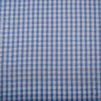 Tissu vichy Celvia bleu sur fond Blanc - Par 10 cm