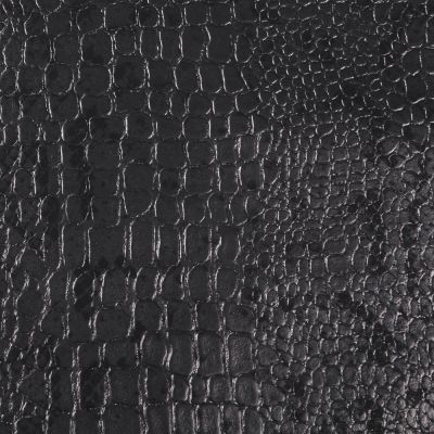 Tissu Simili cuir Croco snake Noir - Par 10 cm