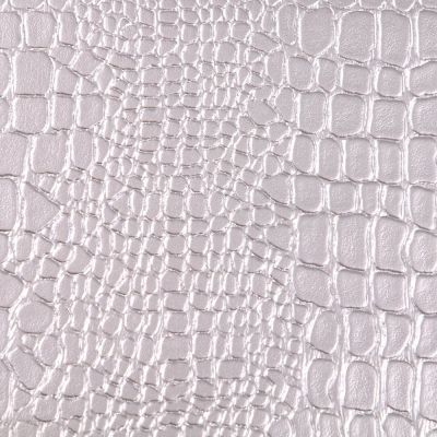 Tissu Simili cuir Croco Argent - Par 10 cm
