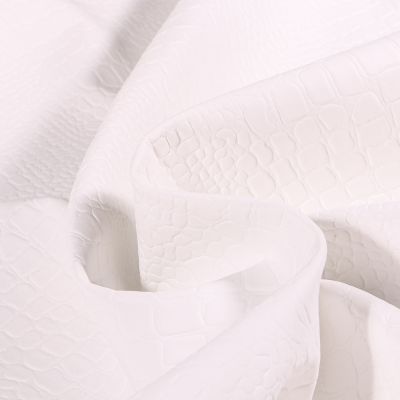 Tissu Simili cuir Croco mat uni Blanc - Par 10 cm