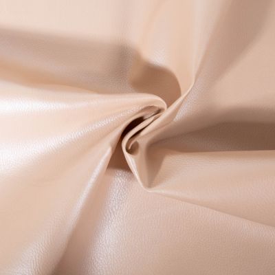Tissu Simili cuir d&#039;ameublement uni Beige nacré - Par 50 cm