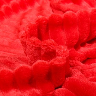 Tissu Minky Ultra doux côtelé Rouge - Par 10 cm