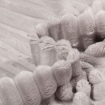 Tissu Minky Ultra doux côtelé Gris souris - Par 10 cm