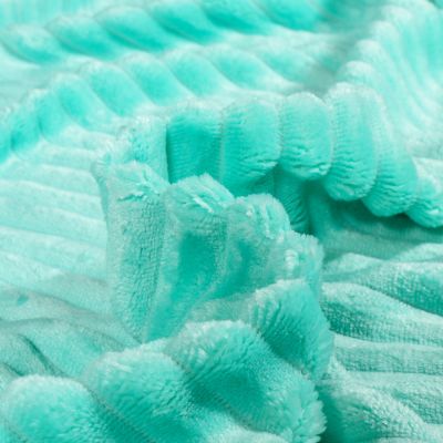 Tissu Minky Ultra doux côtelé Vert menthe - Par 10 cm