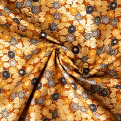 Tissu Gustav Klimt Grains dorés sur fond Noir - Par 10 cm