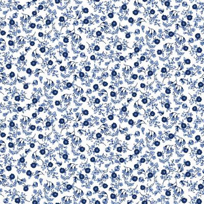 Tissu Coton imprimé Fleuris Giorgio sur fond Blanc - Par 10 cm