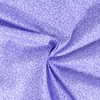 Tissu Coton imprimé Fleuris Lilou sur fond Lilas - Par 10 cm