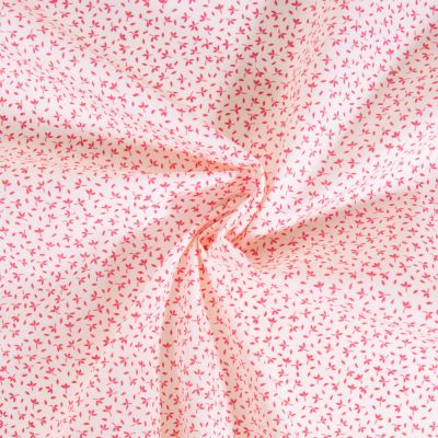Tissu Coton imprimé Fleuris Tia roses sur fond Blanc - Par 10 cm
