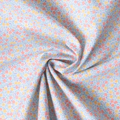 Tissu Batiste de Coton imprimé Fleuris patel sur fond Blanc - Par 10 cm