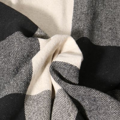 Toile de Coton  Big Celestin Noir sur fond Blanc cassé - Par 10 cm