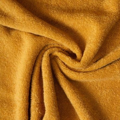 Tissu Eponge uni 400 g/m² Jaune moutarde - Coupon de 3 mètres