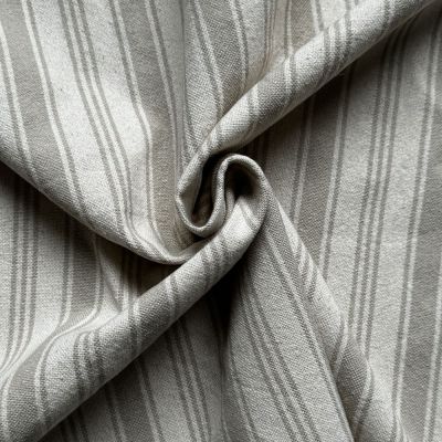 Tissu Coton d&#039;ameublement Eugene Rayures Naturel - Par 10 cm