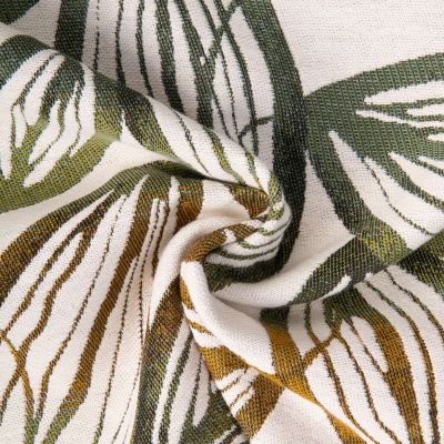 Tissu Jacquard d&#039;ameublement Romi cabosse Multicolore sur fond Blanc cassé - Par 10 cm