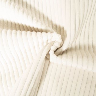 Tissu Minky côtelé d&#039;ameublement 10 mm uni Ecru - Par 10 cm