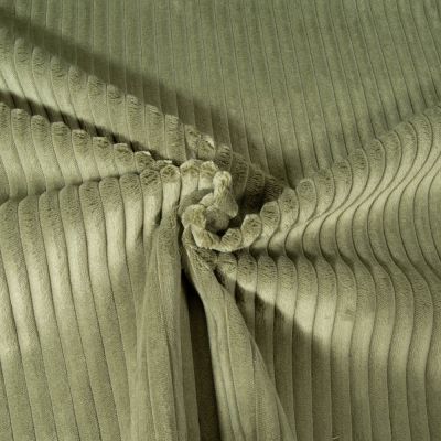 Tissu Minky côtelé d&#039;ameublement 10 mm uni Vert kaki - Par 10 cm