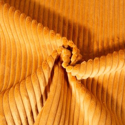 Tissu Minky côtelé d&#039;ameublement 10 mm uni Ocre - Par 10 cm