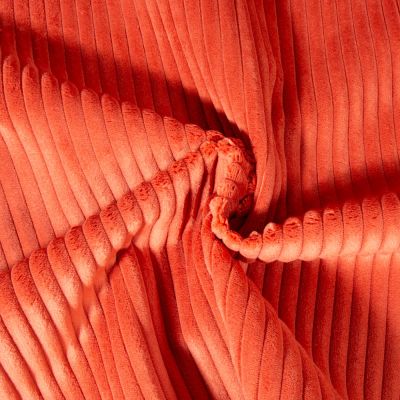 Tissu Minky côtelé d&#039;ameublement 10 mm uni Terracotta - Par 10 cm