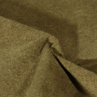 Tissu Velours d&#039;ameublement texturé Genova Vert kaki - Par 10 cm