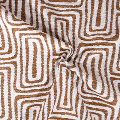 Tissu Jacquard d&#039;ameublement tissé teint Gobi sur fond Marron clair - Par 10 cm
