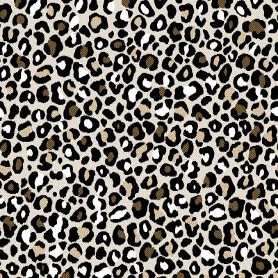 Tissu Jacquard léopard sur fond Naturel - Par 10 cm