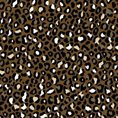Tissu Jacquard léopard sur fond Marron - Par 10 cm