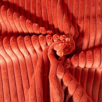 Tissu Minky côtelé d&#039;ameublement 15 mm uni Terracotta - Par 10 cm