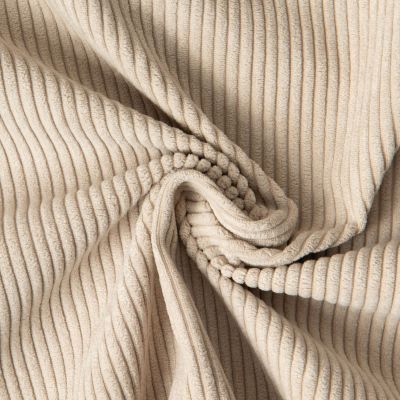 Tissu Velours d&#039;ameublement côtelé Emy uni Beige - Par 10 cm