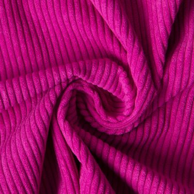 Tissu Velours d&#039;ameublement côtelé Emy uni Framboise - Par 10 cm