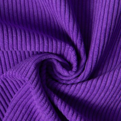 Tissu Velours d&#039;ameublement côtelé Emy uni Violet - Par 10 cm