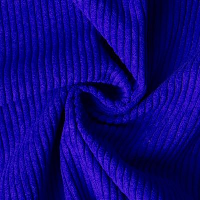 Tissu Velours d&#039;ameublement côtelé Emy uni Bleu roi - Par 10 cm