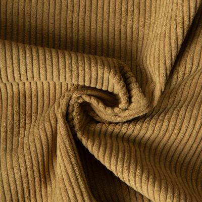 Tissu Velours d&#039;ameublement côtelé Emy uni Vert kaki clair - Par 10 cm