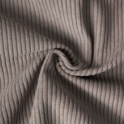 Tissu Velours d&#039;ameublement côtelé Emy uni Taupe - Par 10 cm
