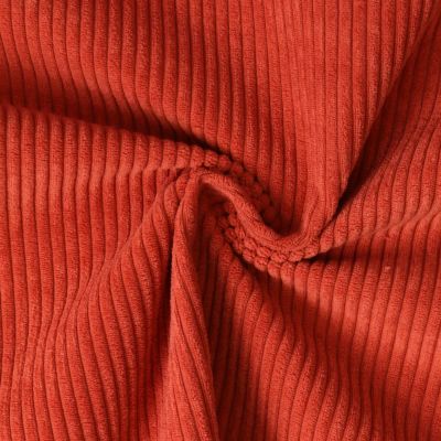 Tissu Velours d&#039;ameublement côtelé Emy uni Terracotta - Par 10 cm