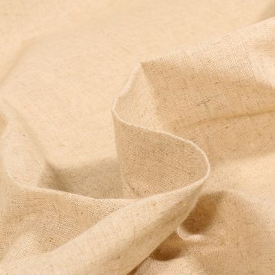 Tissu Coton uni effet tissé sur fond Naturel - Par 10 cm