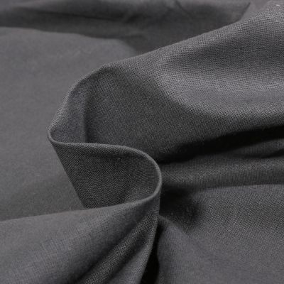 Tissu Coton uni Gris anthracite profond - Par 10 cm