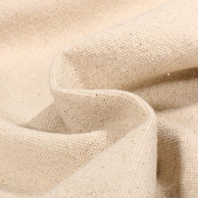 Tissu Toile de Coton lourde uni Ecru - Par 10 cm