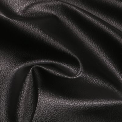 Simili cuir d&#039;ameublement uni Noir - Par 50 cm