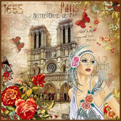 Carré Simili cuir Notre Dame de Paris