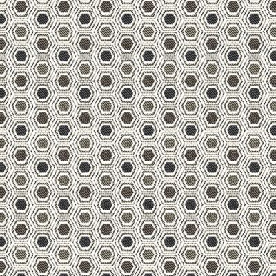 Tissu Jacquard Hexa sur fond Gris - Par 10 cm