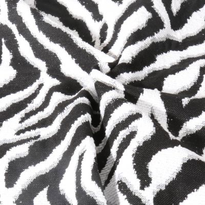Tissu Jacquard d&#039;ameublement Zebré noir sur fond Blanc - Par 10 cm