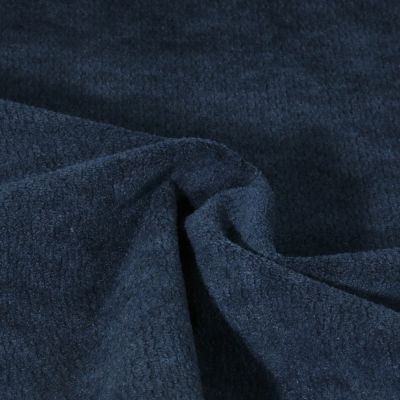 Tissu Jacquard d&#039;ameublement Ultraclean uni Bleu marine - Par 10 cm