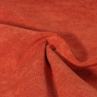 Tissu Jacquard d&#039;ameublement Ultraclean uni Terracotta - Par 10 cm