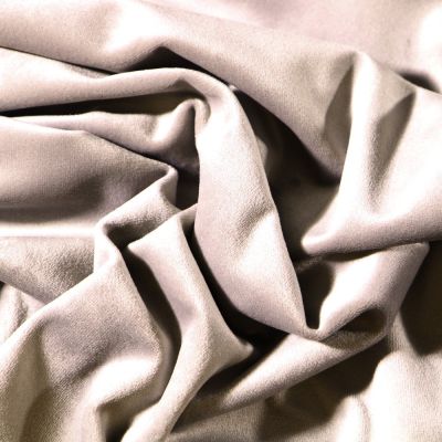 Tissu Velours d&#039;ameublement uni souple Gris - Par 10 cm