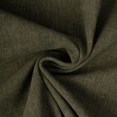Tissu Lin d’ameublement toucher velours et envers antidérapant uni Vert kaki - Par 10 cm